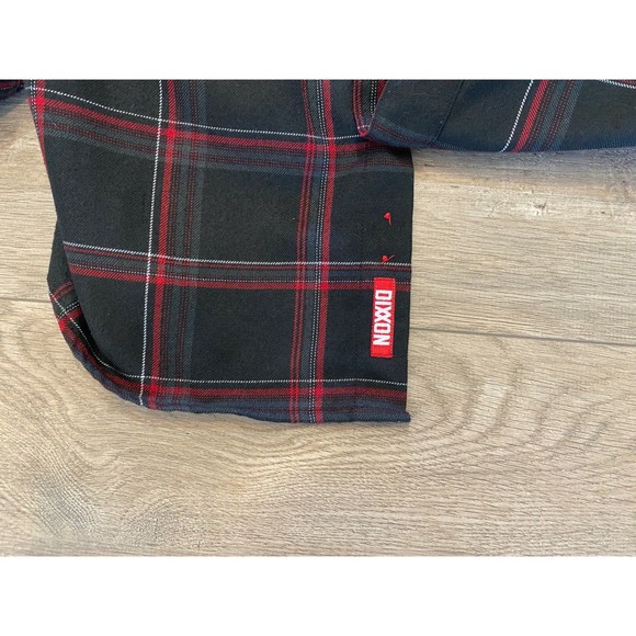 Dixxon Snap-On Tools Mens M Black Red Plaid Button Up Limited Edition Flannel - Picture 6 of 10